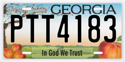 GA license plate PTT4183