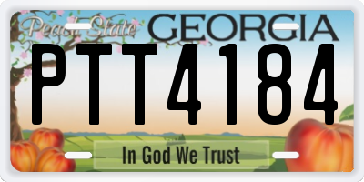 GA license plate PTT4184