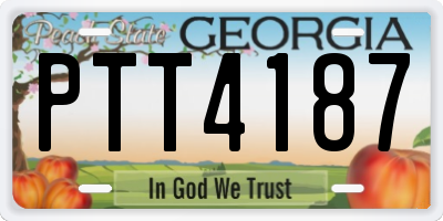 GA license plate PTT4187