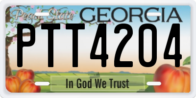GA license plate PTT4204