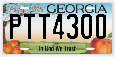 GA license plate PTT4300