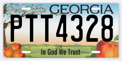 GA license plate PTT4328