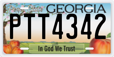 GA license plate PTT4342