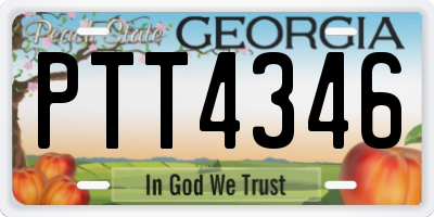 GA license plate PTT4346