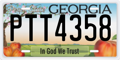 GA license plate PTT4358