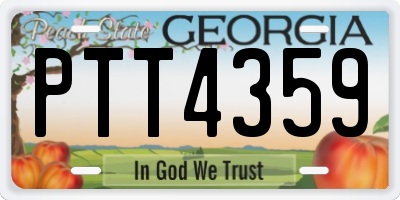 GA license plate PTT4359