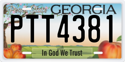 GA license plate PTT4381
