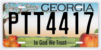 GA license plate PTT4417