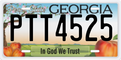 GA license plate PTT4525