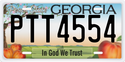 GA license plate PTT4554