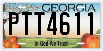 GA license plate PTT4611
