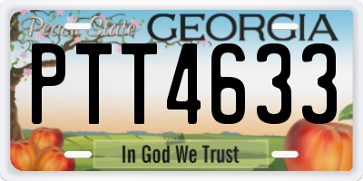 GA license plate PTT4633