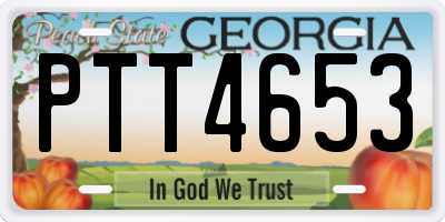 GA license plate PTT4653