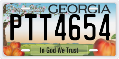 GA license plate PTT4654