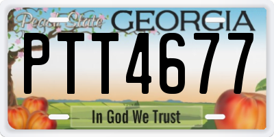 GA license plate PTT4677
