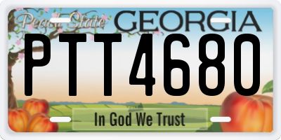 GA license plate PTT4680