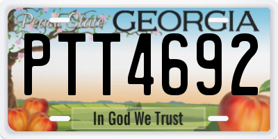 GA license plate PTT4692