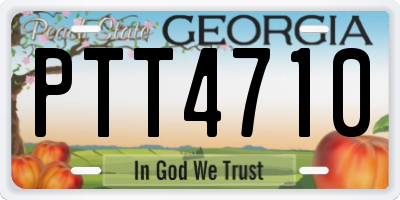 GA license plate PTT4710
