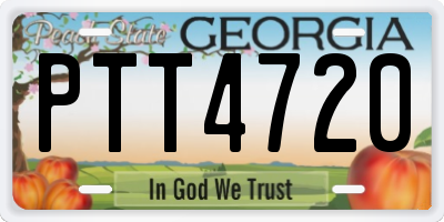 GA license plate PTT4720