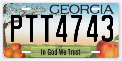 GA license plate PTT4743