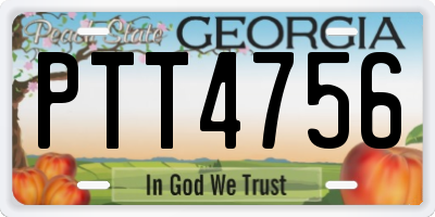 GA license plate PTT4756