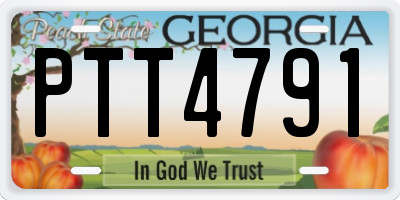 GA license plate PTT4791