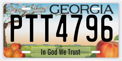 GA license plate PTT4796
