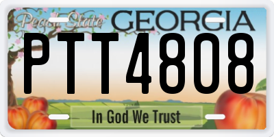 GA license plate PTT4808