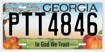 GA license plate PTT4846