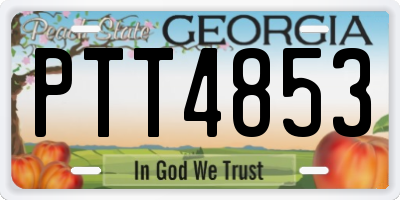 GA license plate PTT4853