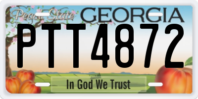 GA license plate PTT4872