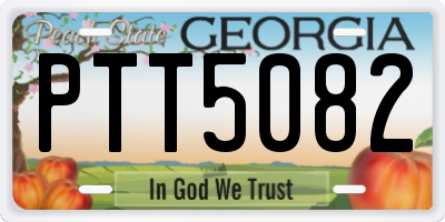 GA license plate PTT5082