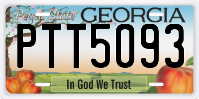 GA license plate PTT5093