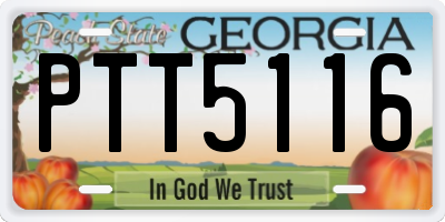 GA license plate PTT5116