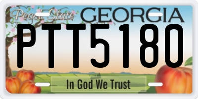 GA license plate PTT5180