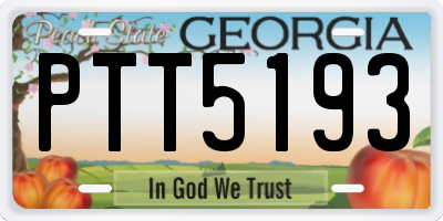 GA license plate PTT5193