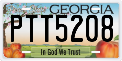 GA license plate PTT5208
