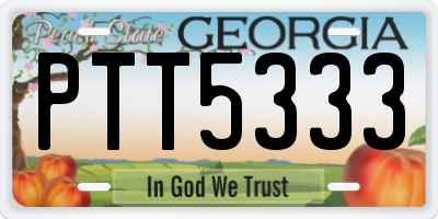 GA license plate PTT5333