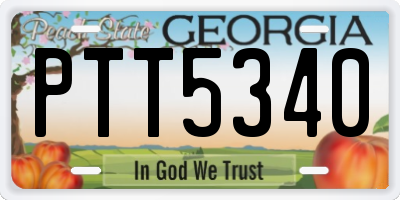 GA license plate PTT5340