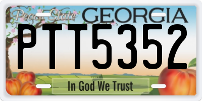 GA license plate PTT5352