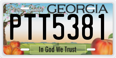 GA license plate PTT5381