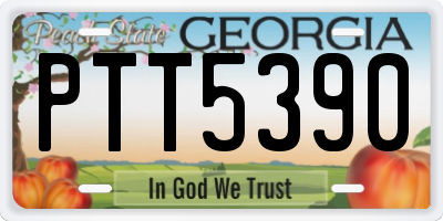 GA license plate PTT5390
