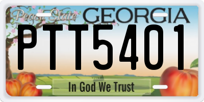 GA license plate PTT5401