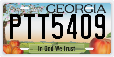 GA license plate PTT5409