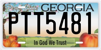 GA license plate PTT5481