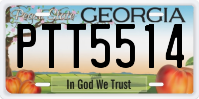 GA license plate PTT5514