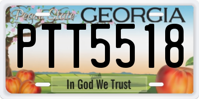 GA license plate PTT5518