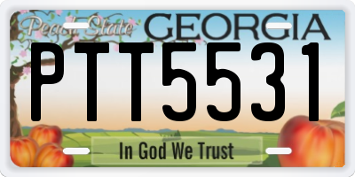 GA license plate PTT5531