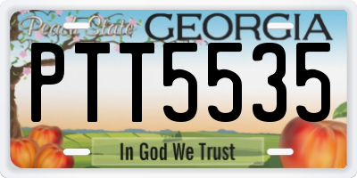 GA license plate PTT5535