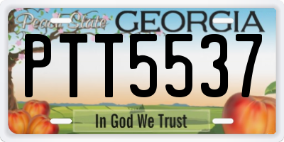 GA license plate PTT5537